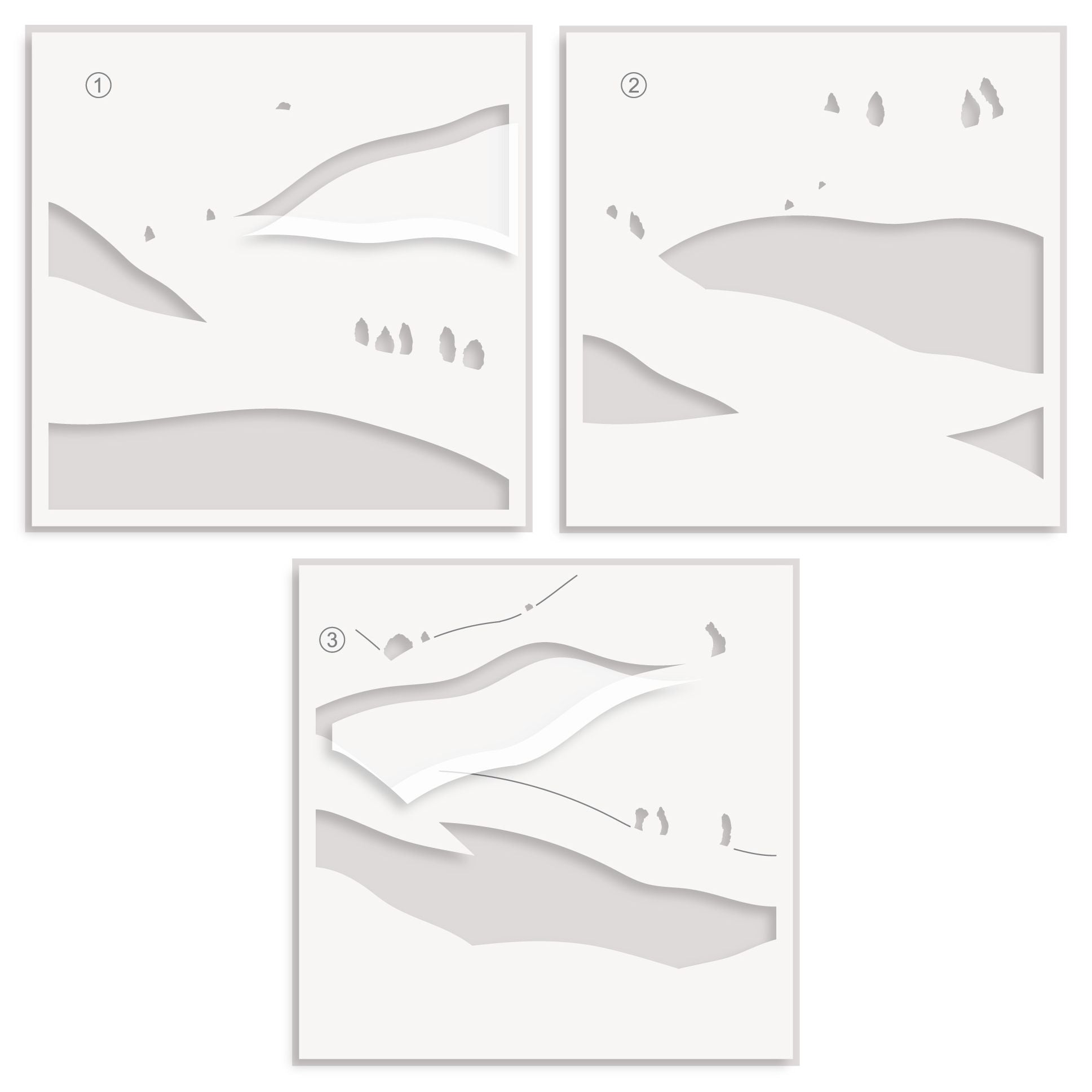 Altenew Rolling Hills Simple Coloring Stencils alt10446 layering guide