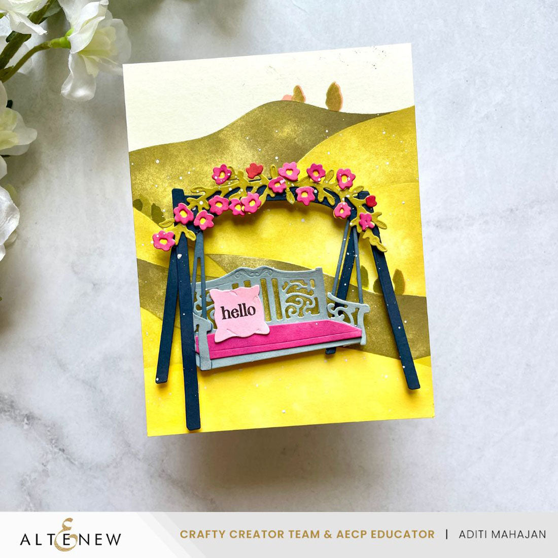 Altenew Rolling Hills Simple Coloring Stencils alt10446 swing