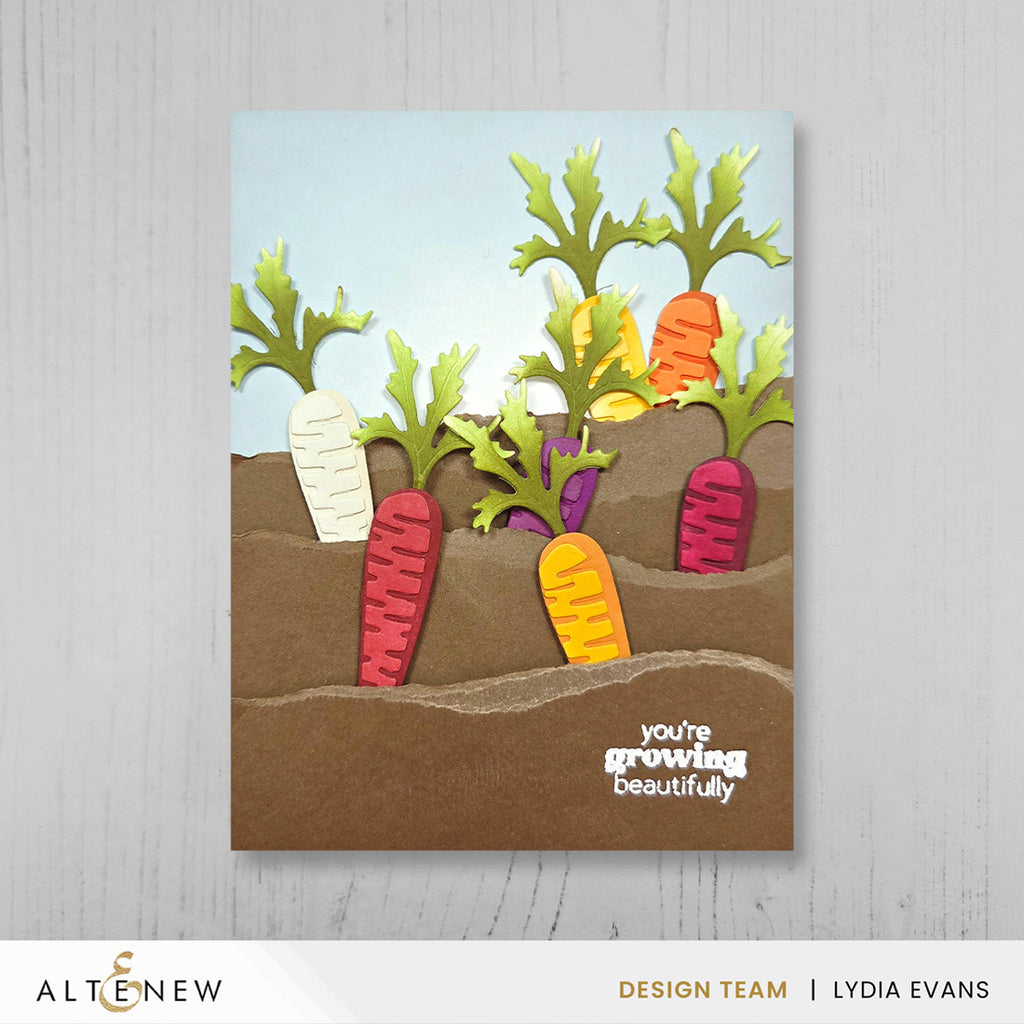 Altenew Rooting for You Clear Stamps alt11388 colorful carrots card