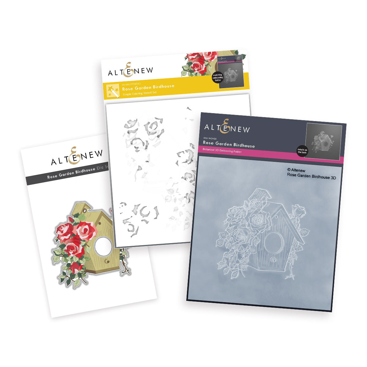 Altenew Rose Garden Birdhouse Embossing Folder Stencil and Die Set*
