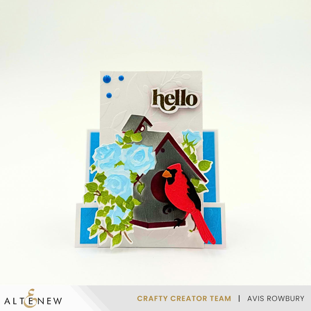 Altenew Rose Garden Birdhouse Embossing Folder, Stencil and Die Set hello