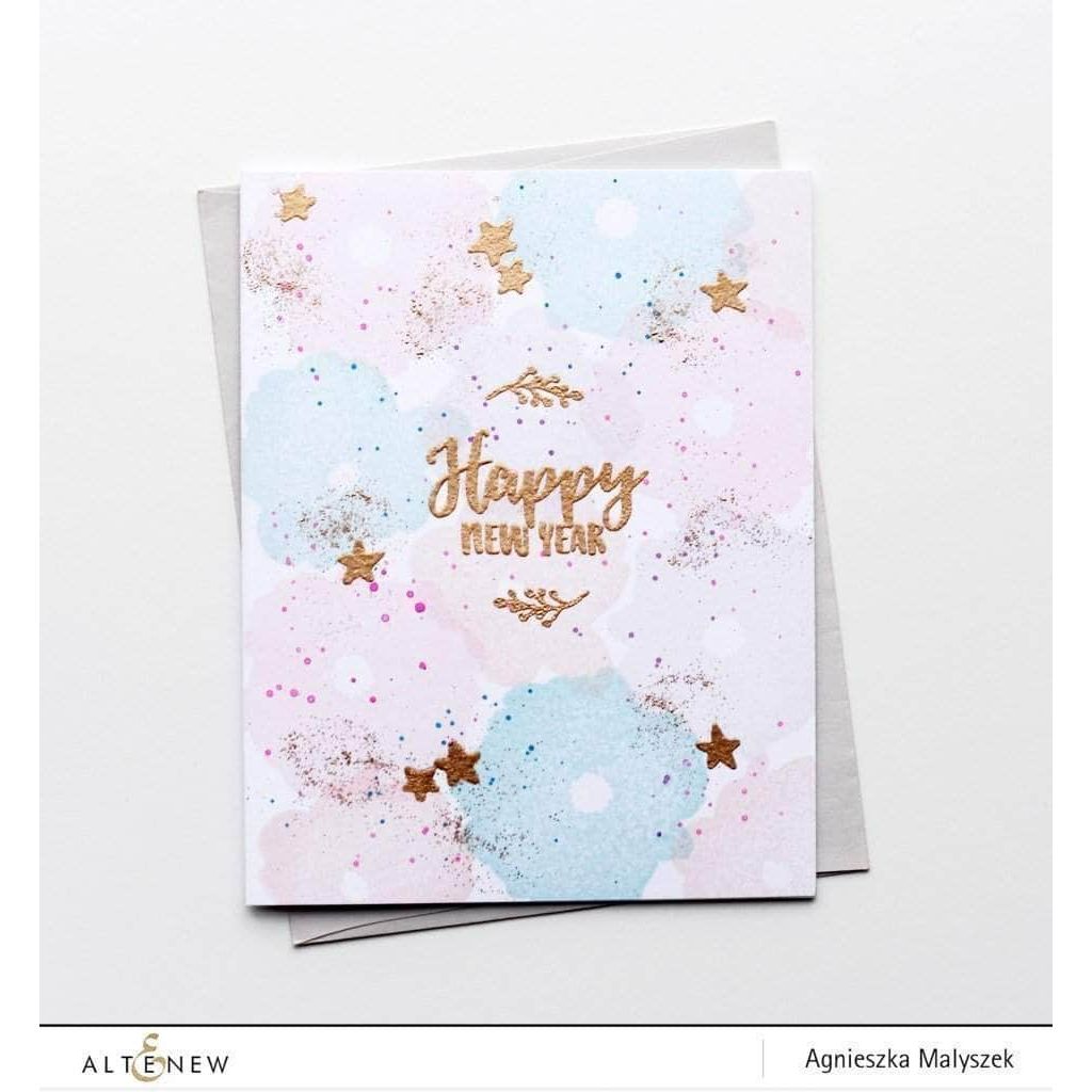 Altenew Rose Gold Crisp Embossing Powder alt1970 happy new year