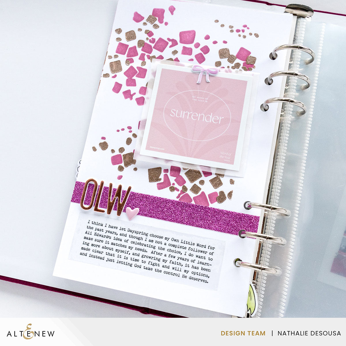 Altenew Rose Gold Shimmer Relief Paste alt8498 journal