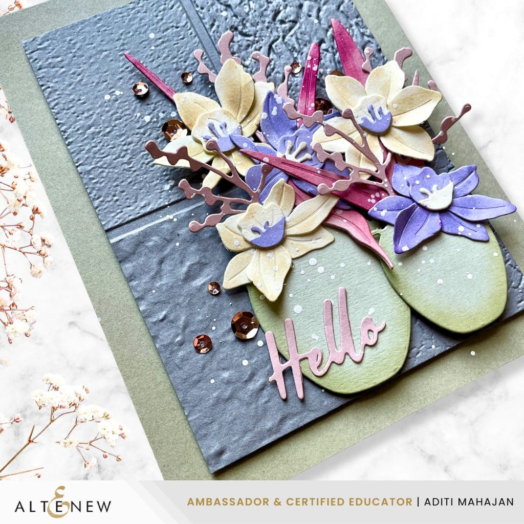 Altenew Rose Gold Stellar Sequins alt10624 hello