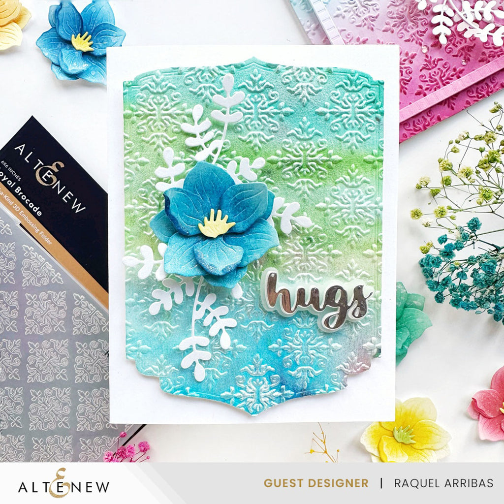 Altenew Royal Brocade 3D Embossing Folder alt10710 flower