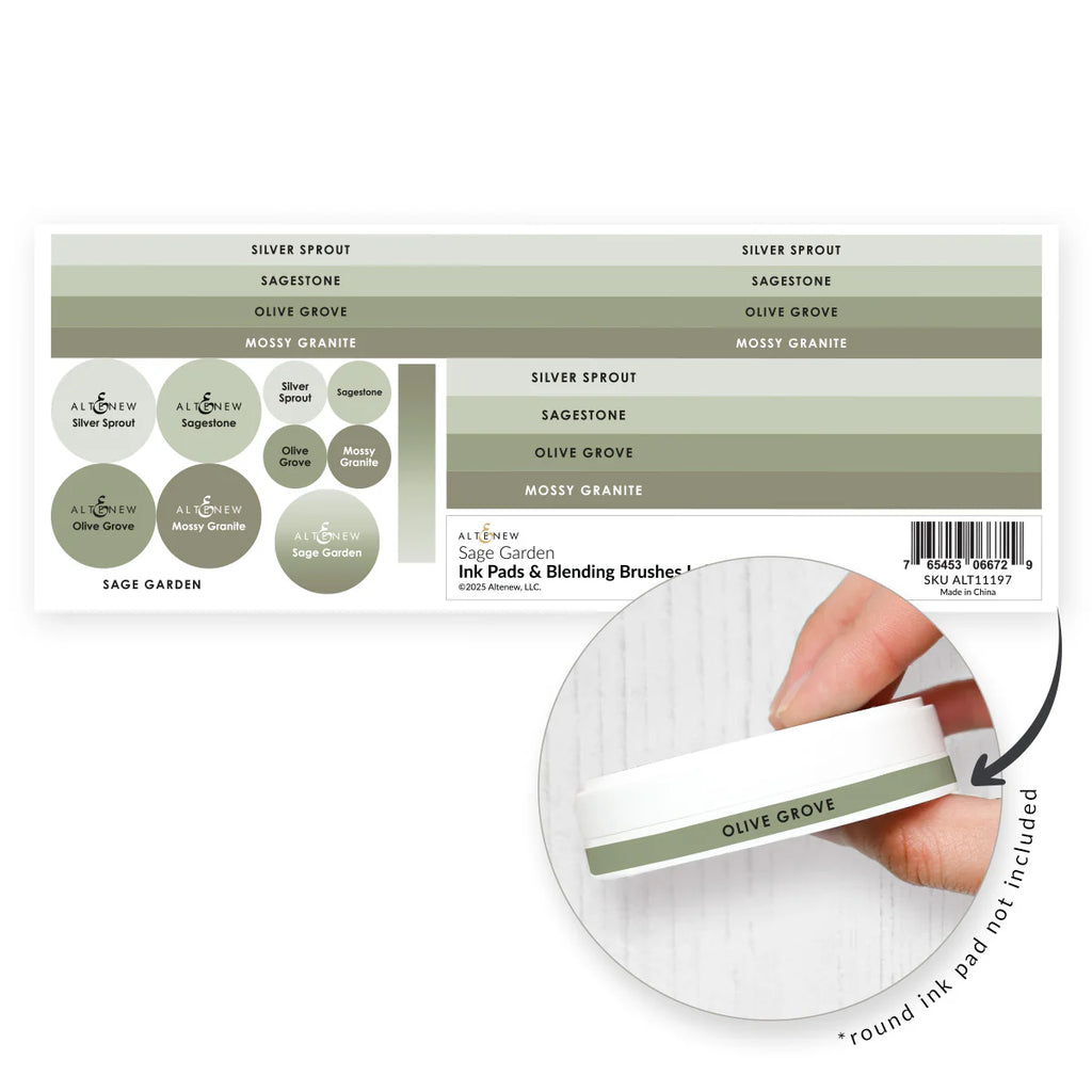 Altenew Sage Garden Ink Pads and Blending Brushes Label Set alt11197 image 1