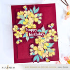 Altenew Sakura Blossoms Clear Stamp Embossing Folder and Stencil Set happy birthday