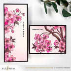 Altenew Sakura Blossoms Clear Stamp Embossing Folder and Stencil Set pink flowers