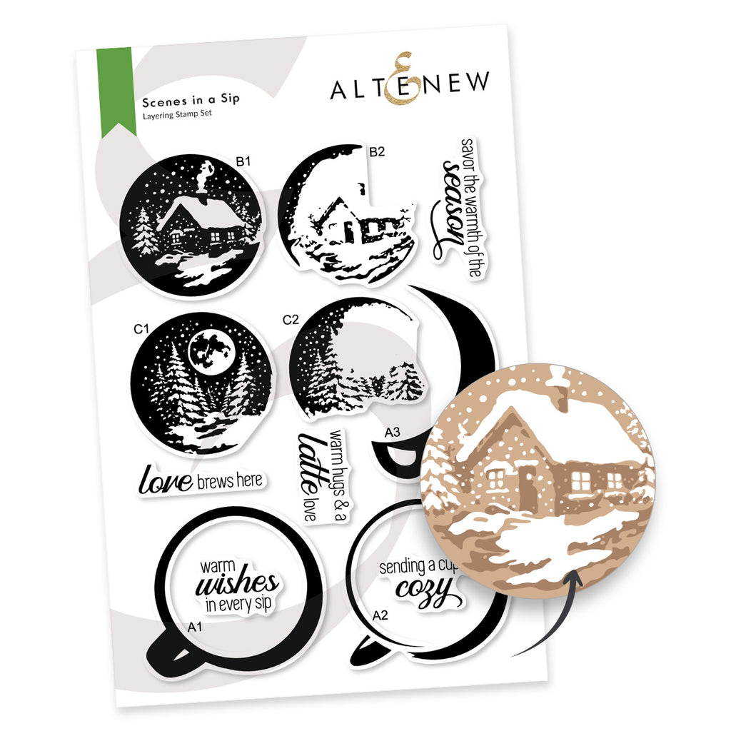 Altenew Scenes In A Sip Clear Stamps alt11531