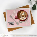 Altenew Scenes in a Sip Clear Stamp and Die Set cozy snowflakes card
