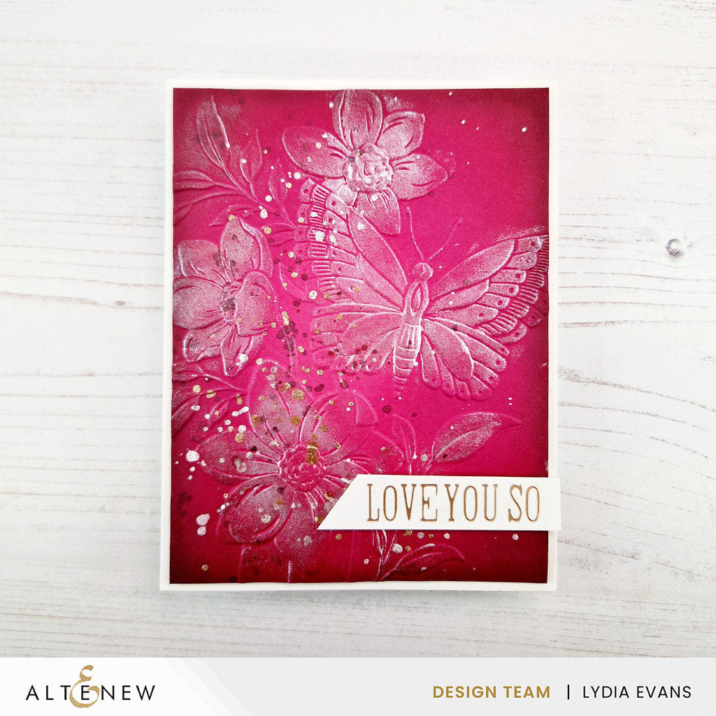 Altenew Serene Garden 3D Embossing Folder alt10672 love you