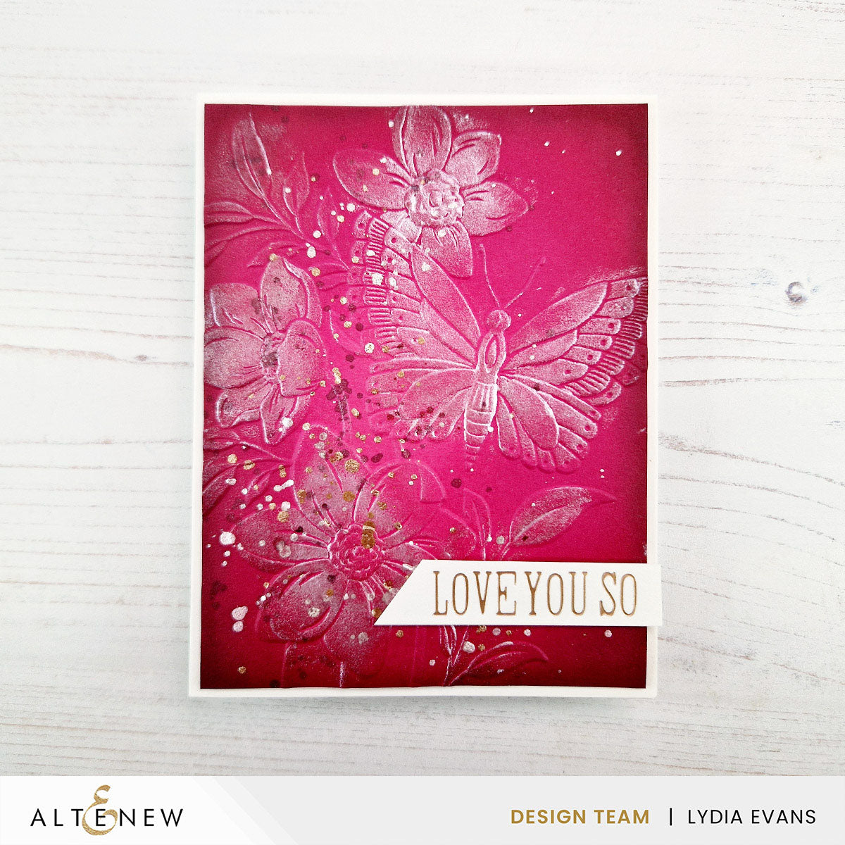 Altenew Serene Garden 3D Embossing Folder alt10672 love you