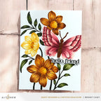 Altenew Serene Garden Simple Coloring Stencils alt10709 butterfly