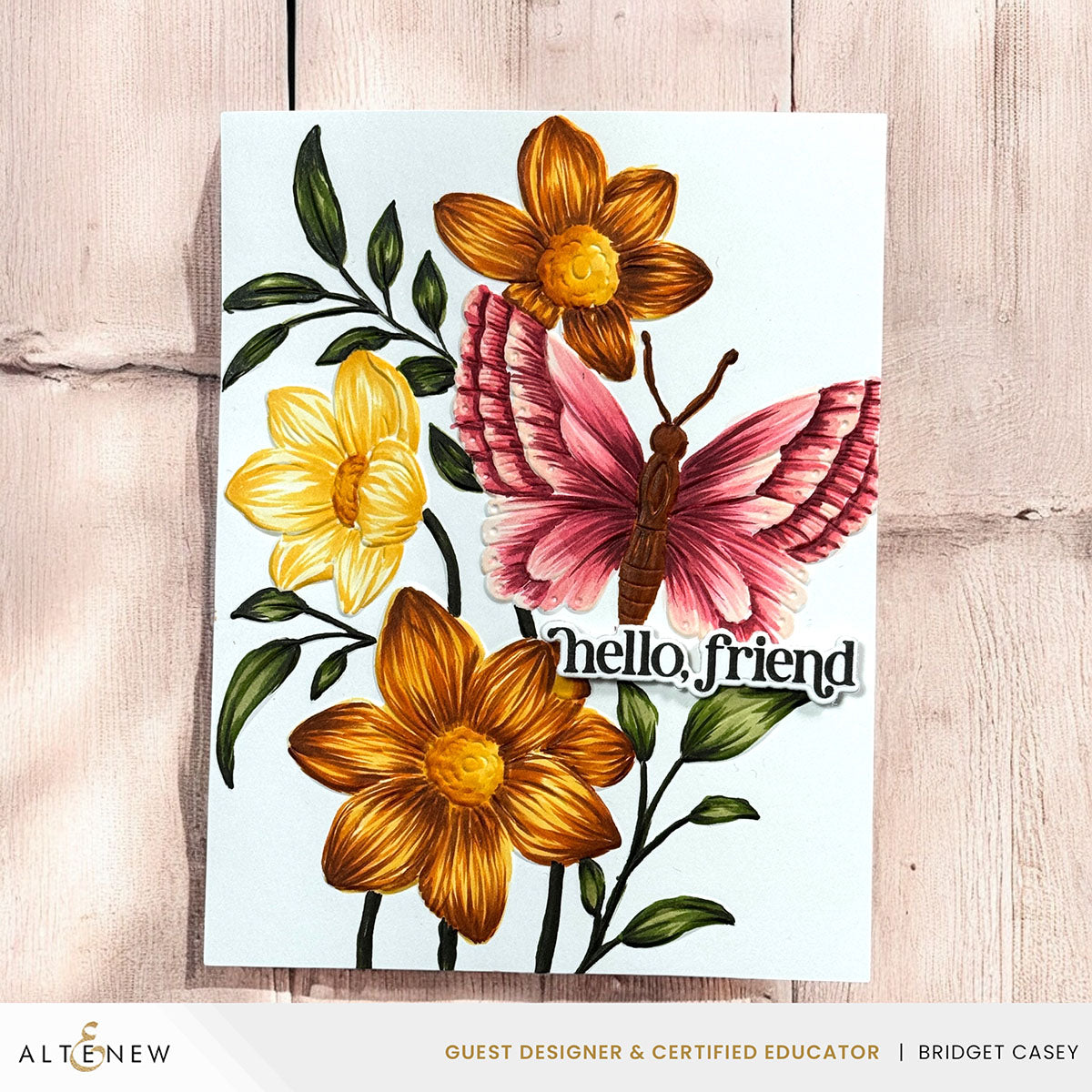 Altenew Serene Garden Simple Coloring Stencils alt10709 butterfly