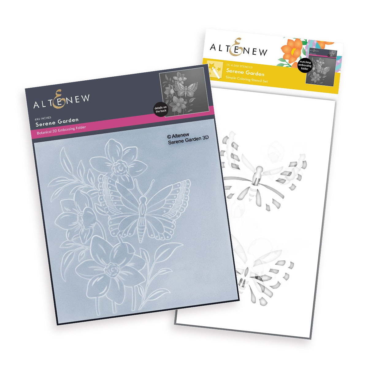 Altenew Serene Garden Stencil and Embossing Folder Set