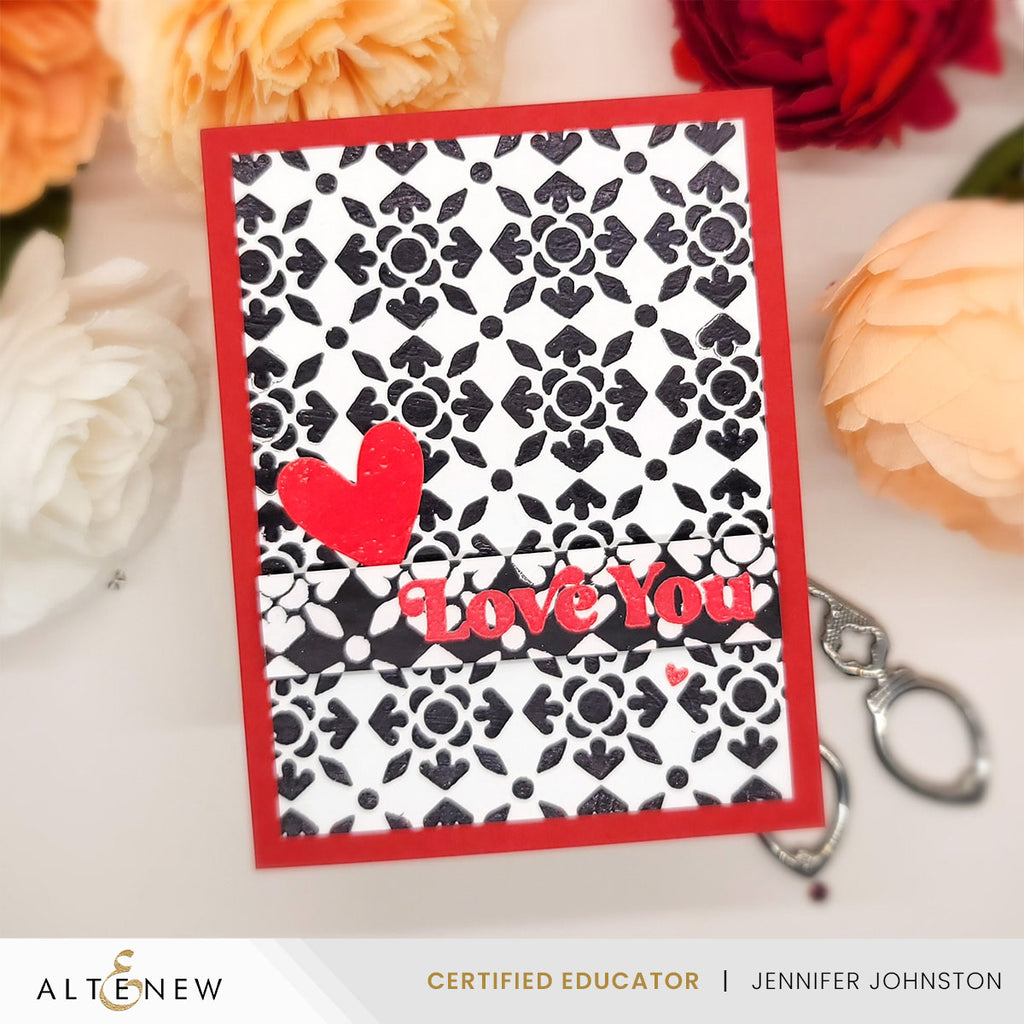 Altenew Serene Lattice Stencil alt11127 love you