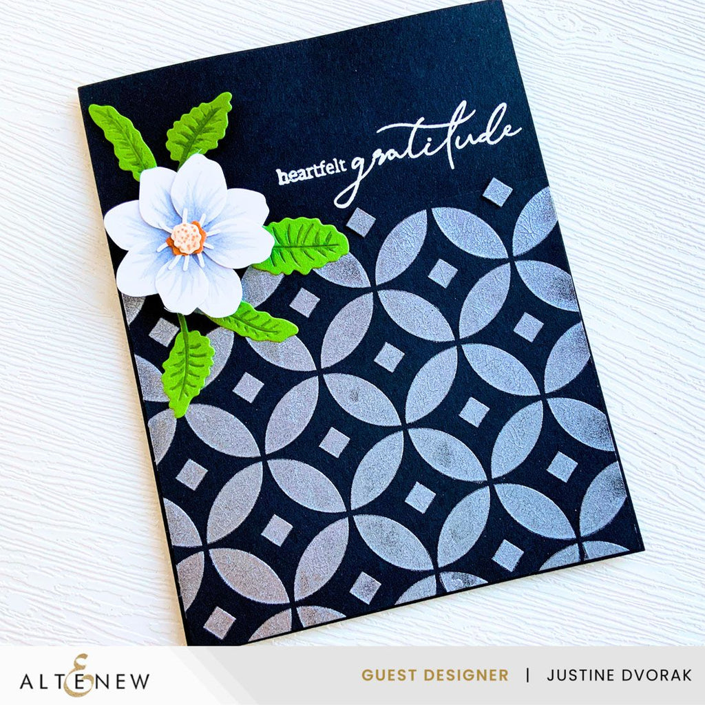 Altenew Silver Shimmer Relief Paste alt8644 flower