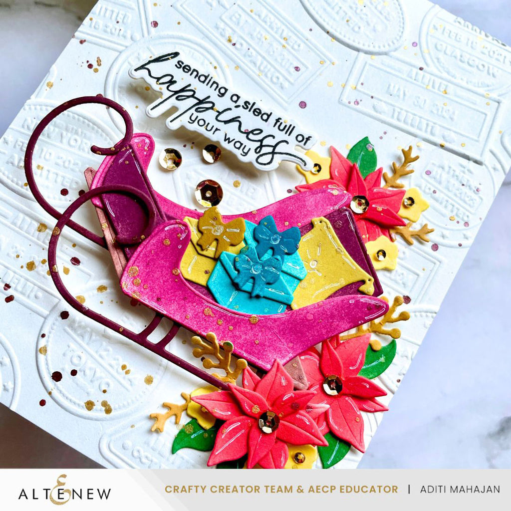 Altenew Sleigh Ride Greetings Clear Stamps alt10922 presents