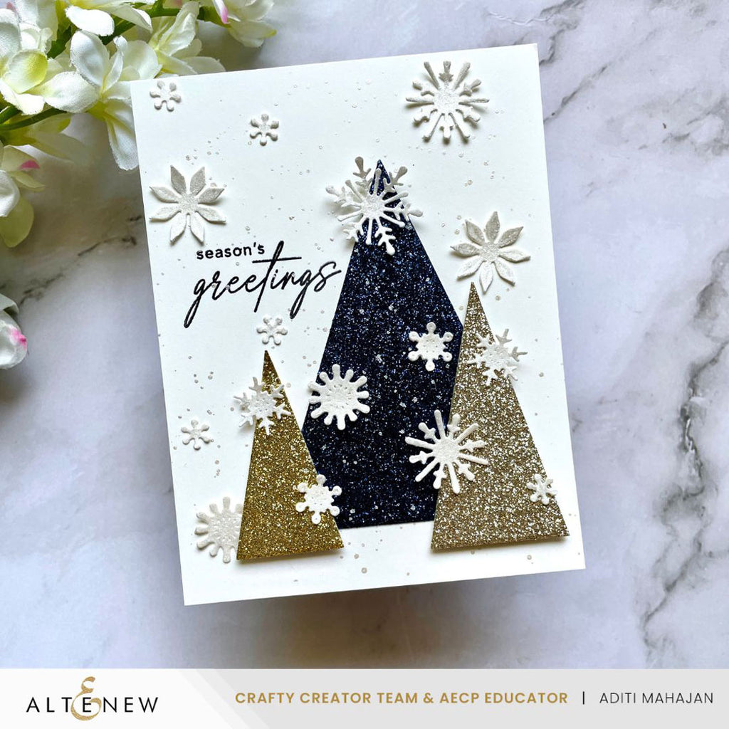 Altenew Smoky Quartz Glitter Cardstock Pack alt10760 snowflakes
