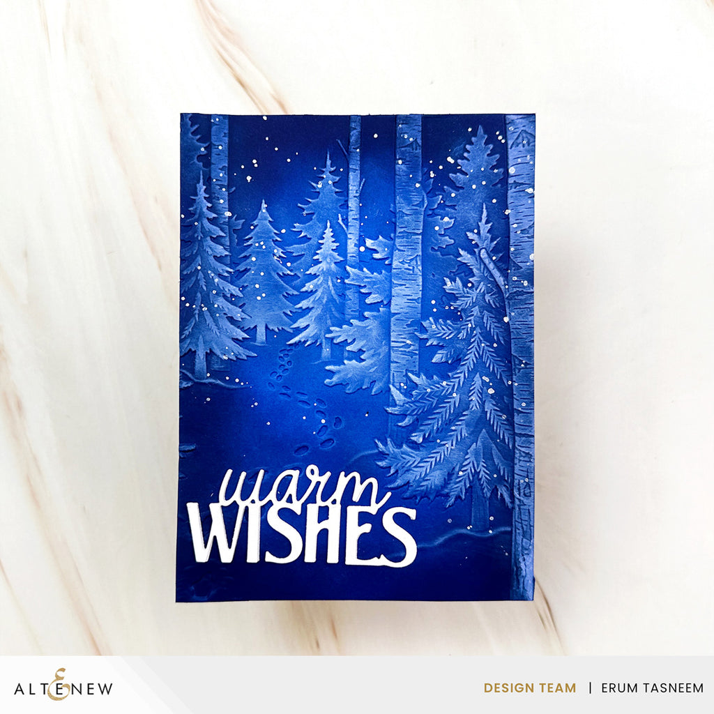 Altenew Snowy Footpath 3D Embossing Folder alt11533 warm wishes card