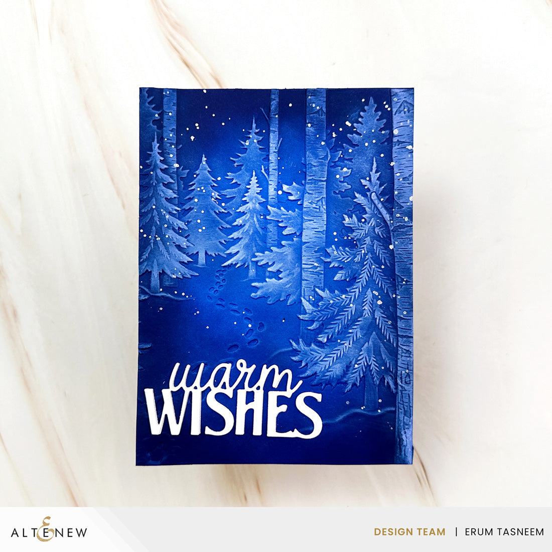 Altenew Snowy Footpath 3D Embossing Folder alt11533 warm wishes card