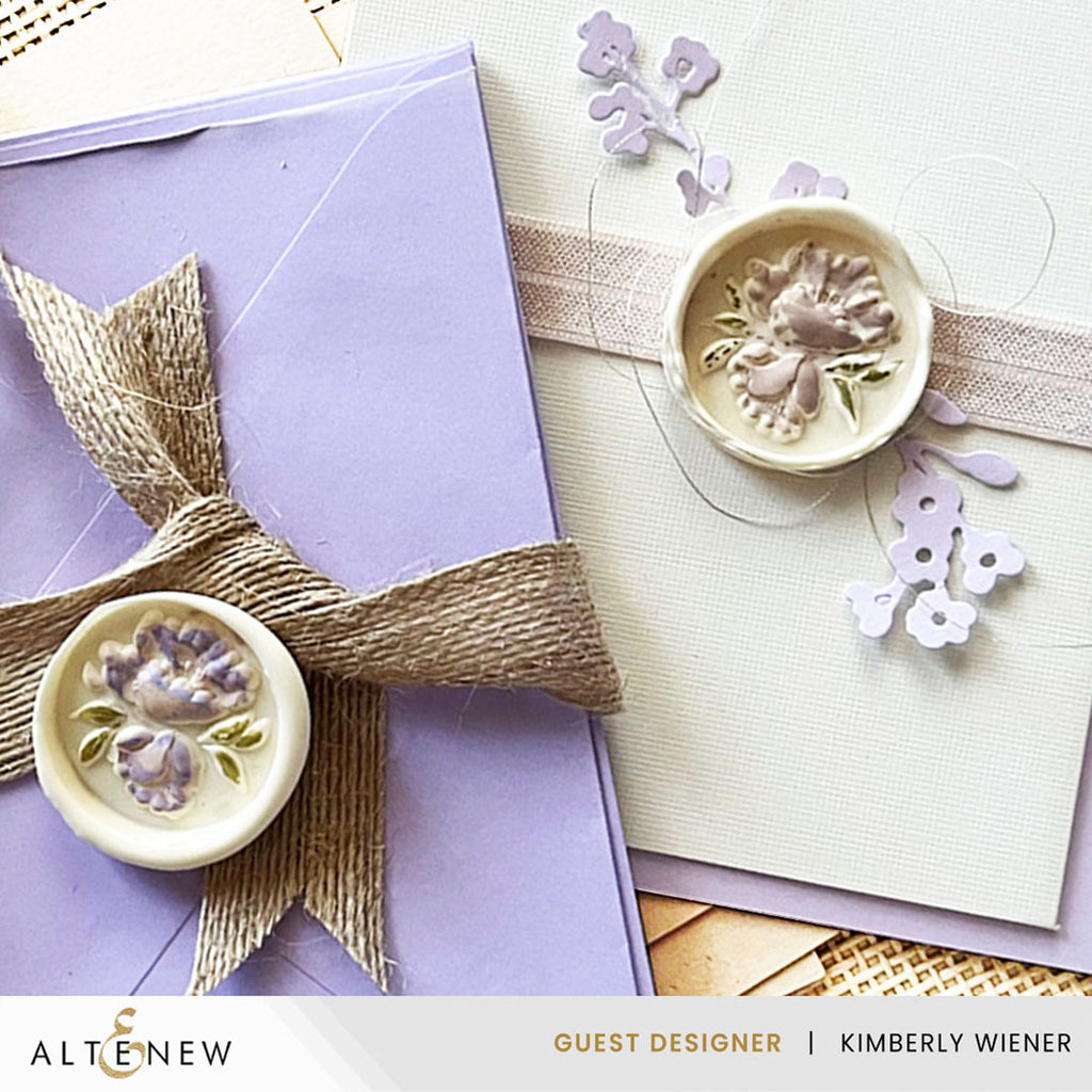 Altenew Soft Peonies Wax Seal Stamp alt10706 purple