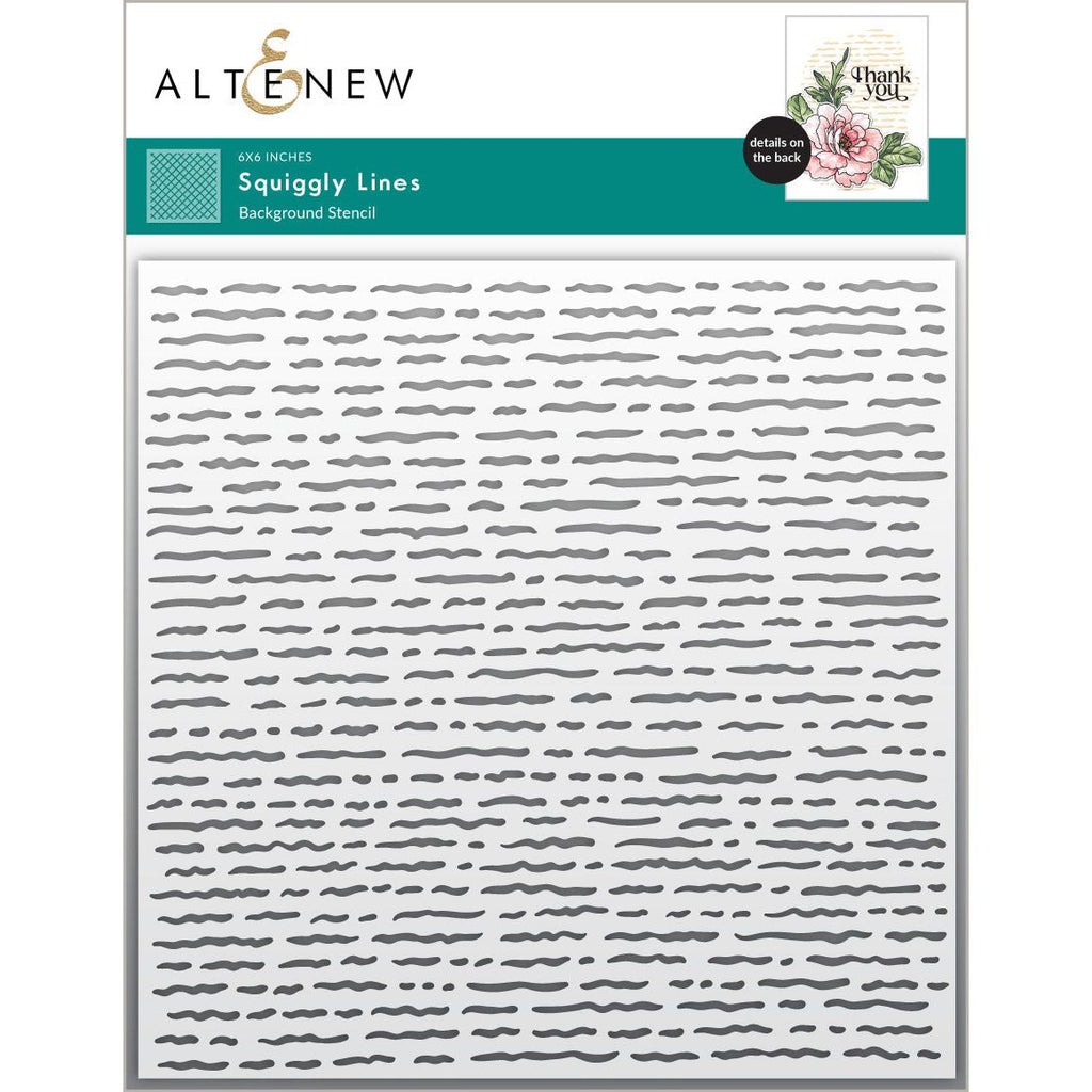 Altenew Squiggly Lines Background Stencil alt10594