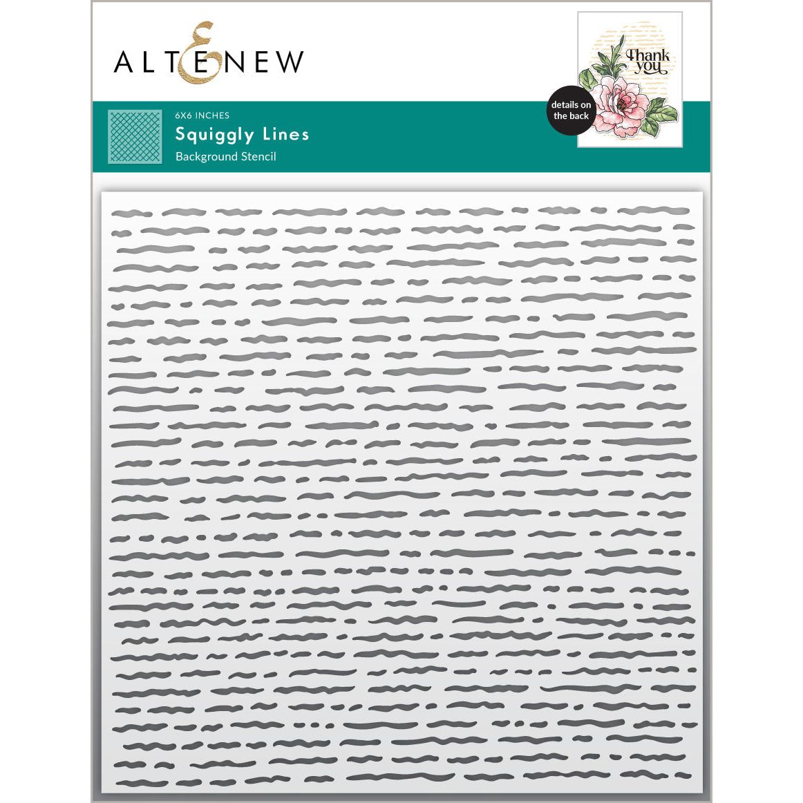 Altenew Squiggly Lines Background Stencil alt10594