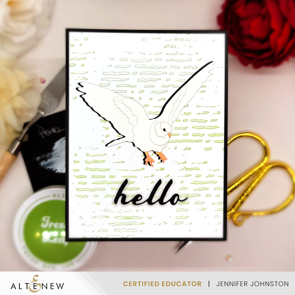 Altenew Squiggly Lines Background Stencil alt10594 hello