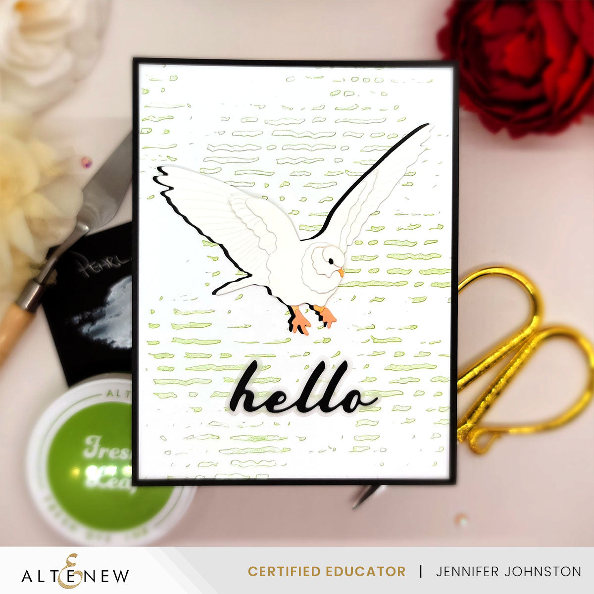 Altenew Squiggly Lines Background Stencil alt10594 hello