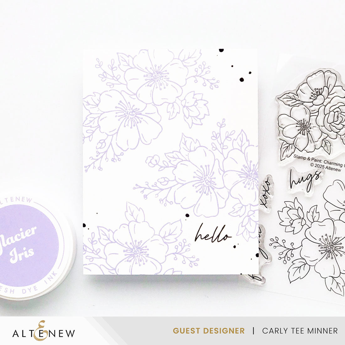 Altenew Stamp and Paint Charming Clusters Clear Stamp and Die Set hello