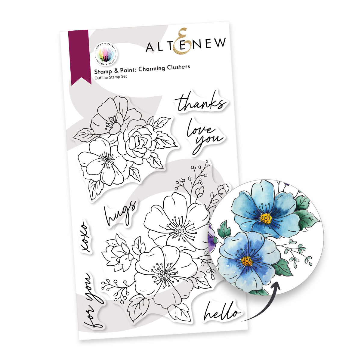 Altenew Stamp and Paint Charming Clusters Clear Stamp and Die Set image 1