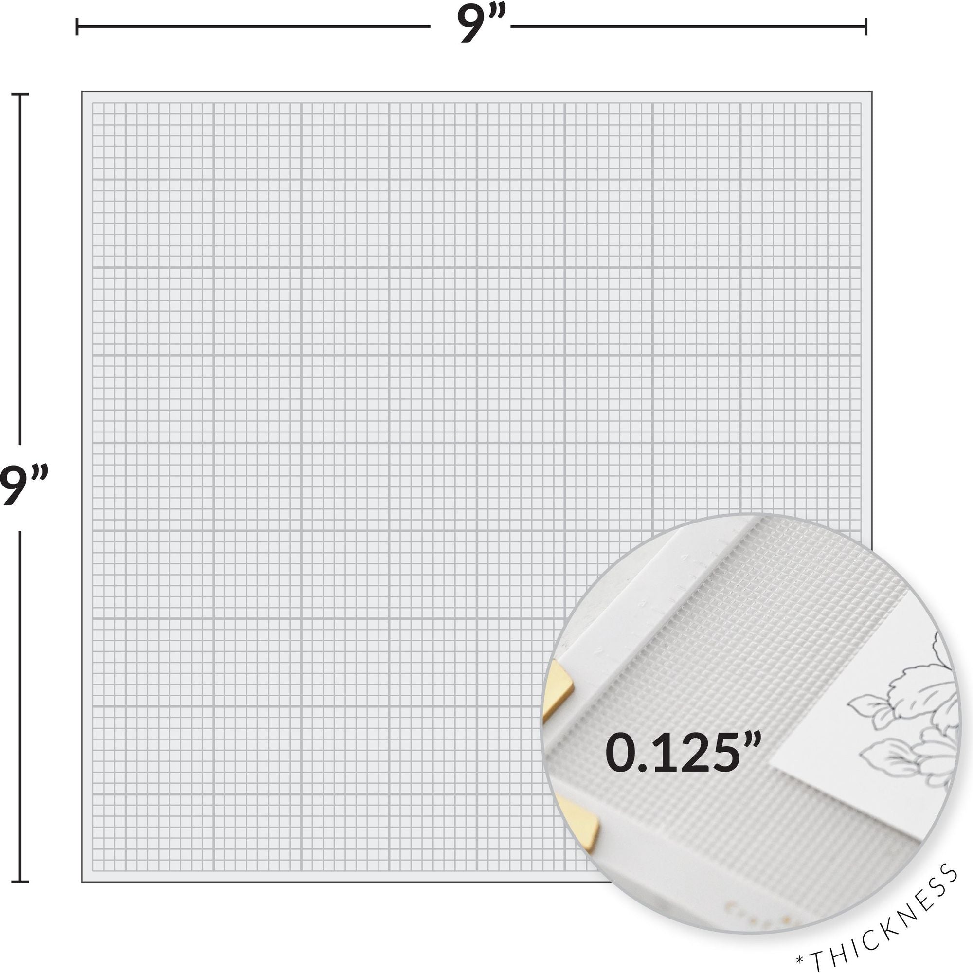 Altenew Stampwheel 2.0 Ultra Sticky Mat Grid alt10408 dimensions