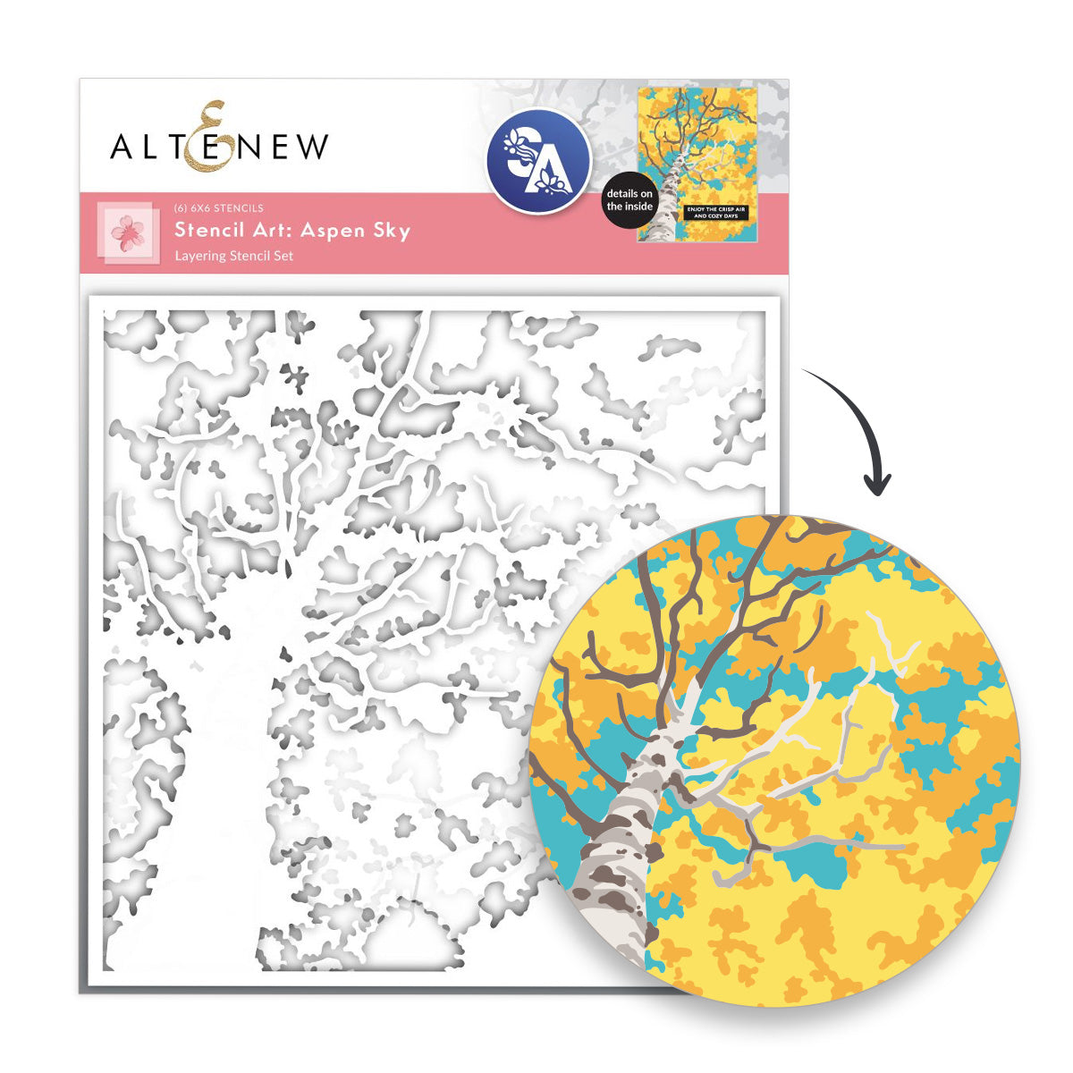 Altenew Stencil Art Aspen Sky Layering Stencils alt10978