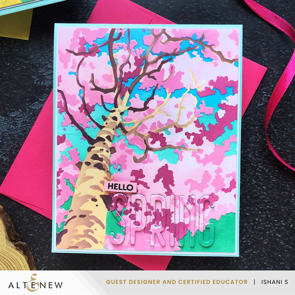 Altenew Stencil Art Aspen Sky Layering Stencils alt10978 hello spring