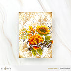 Altenew Stencil Art Botanical Argyle Add-on Dies alt11569 brown grateful card