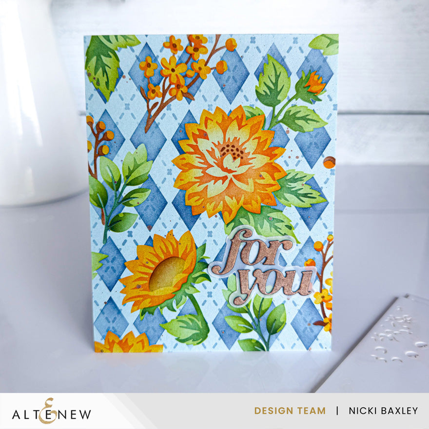 Altenew Stencil Art Botanical Argyle Layering Stencils alt11568 for you card