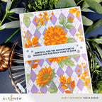 Altenew Stencil Art Botanical Argyle and Add-on Die Set grateful for the moments card