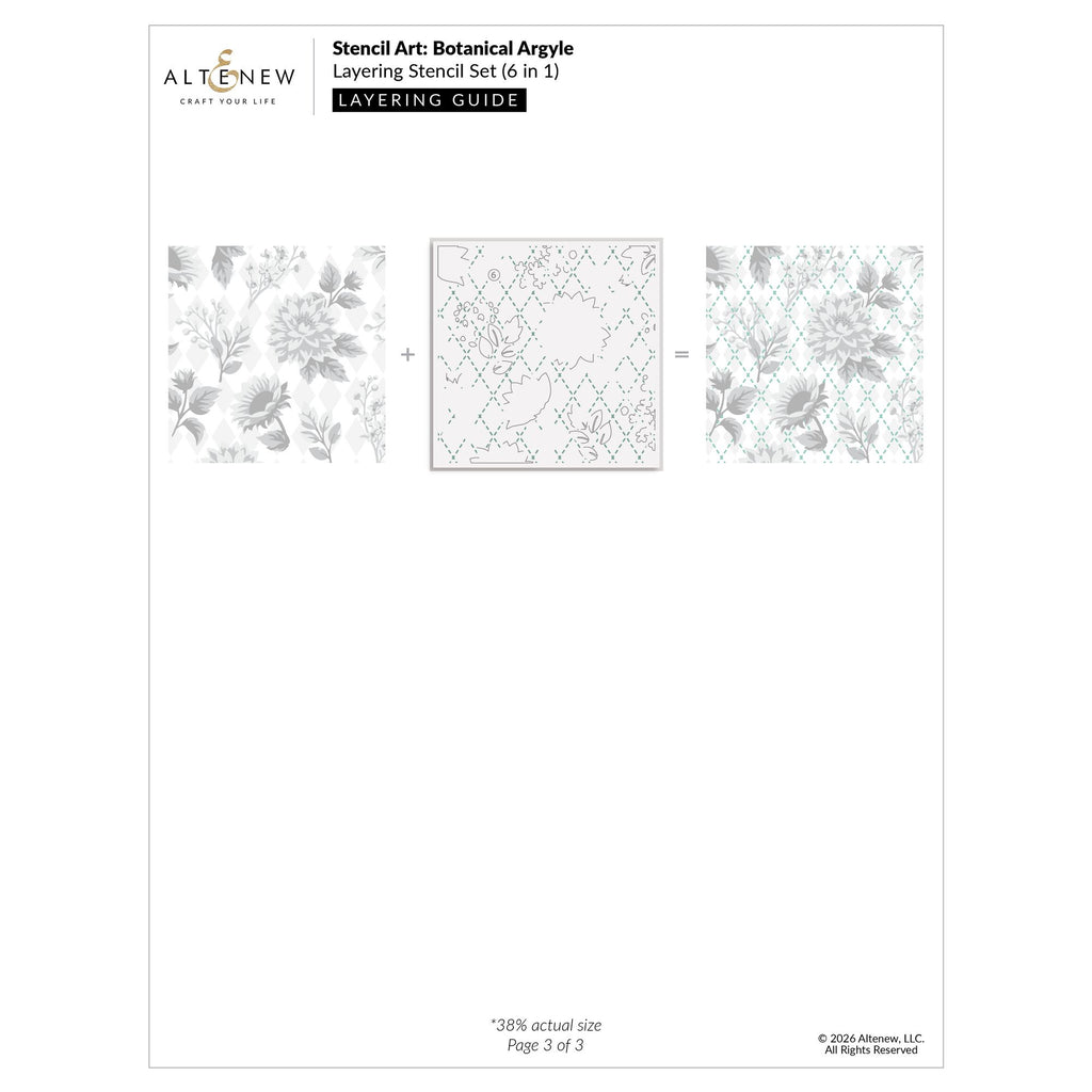 Altenew Stencil Art Botanical Argyle and Add-on Die Set layering guide 3