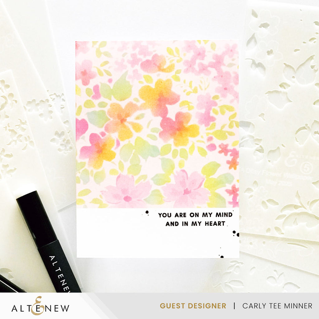 Altenew Stencil Art Ditsy Flowers Wallpaper Layering Stencils alt10830 pastels