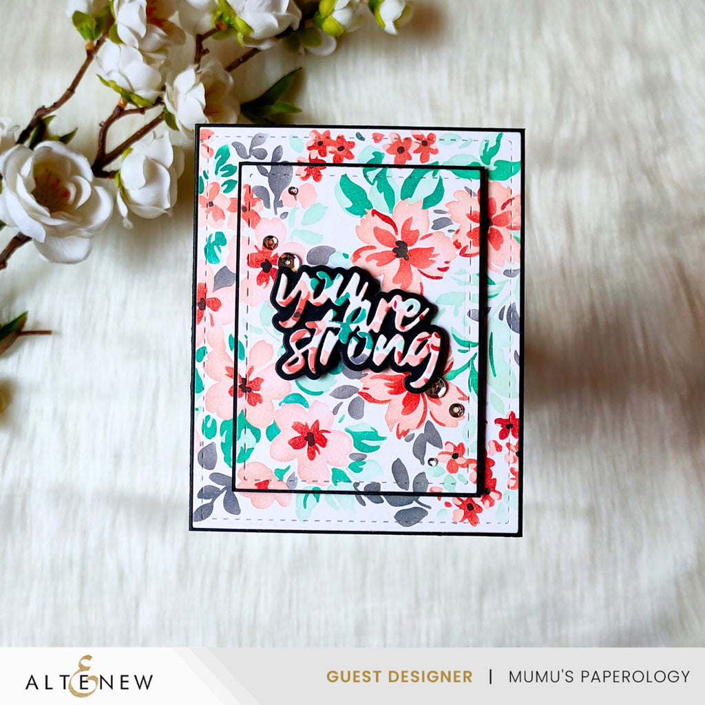 Altenew Stencil Art Ditsy Flowers Wallpaper Layering Stencils alt10830 strong