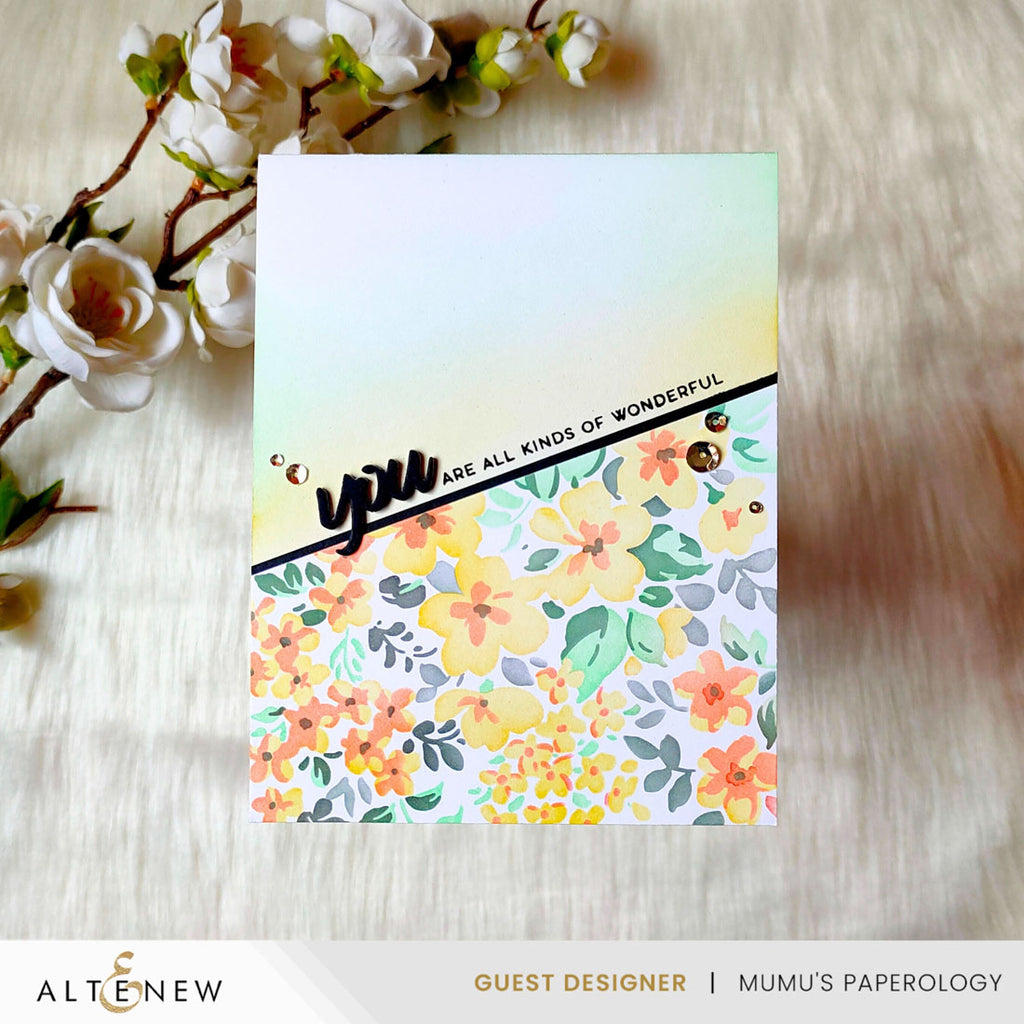 Altenew Stencil Art Ditsy Flowers Wallpaper Layering Stencils alt10830 wonderful