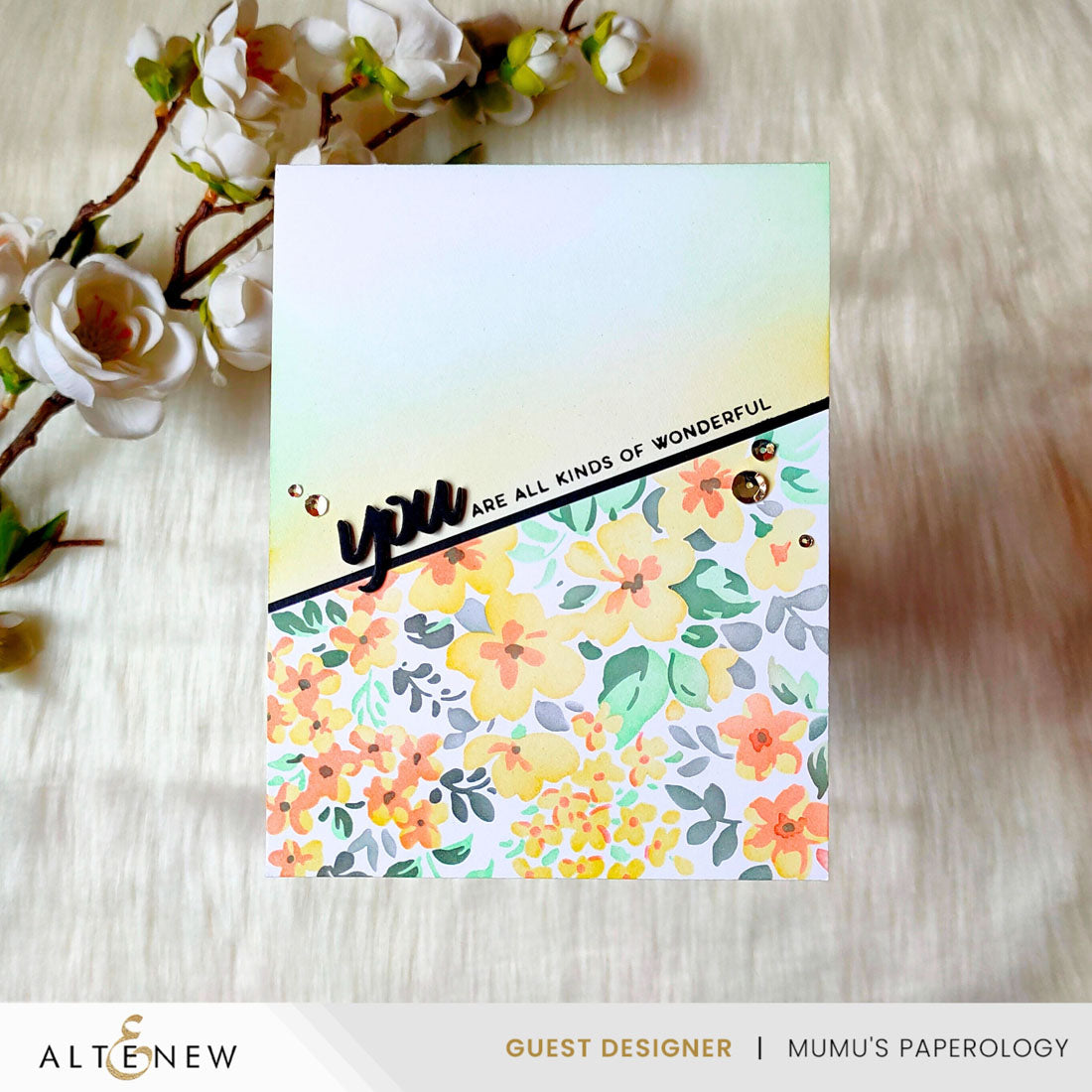 Altenew Stencil Art Ditsy Flowers Wallpaper Layering Stencils alt10830 wonderful