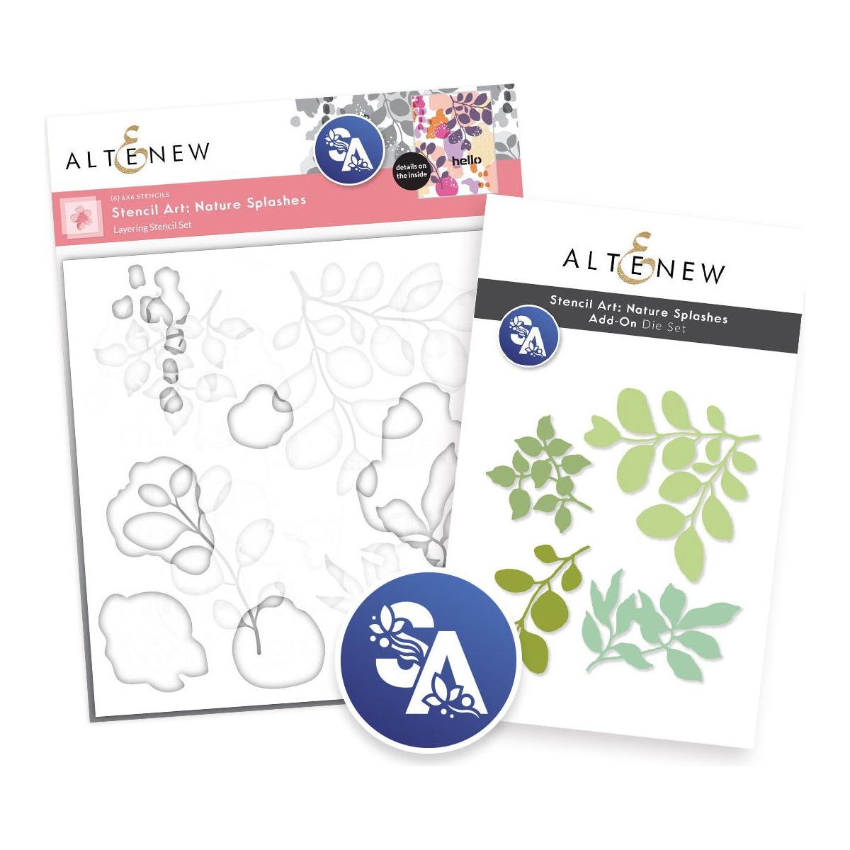 Altenew Stencil Art Nature Splashes and Add-on Die Set