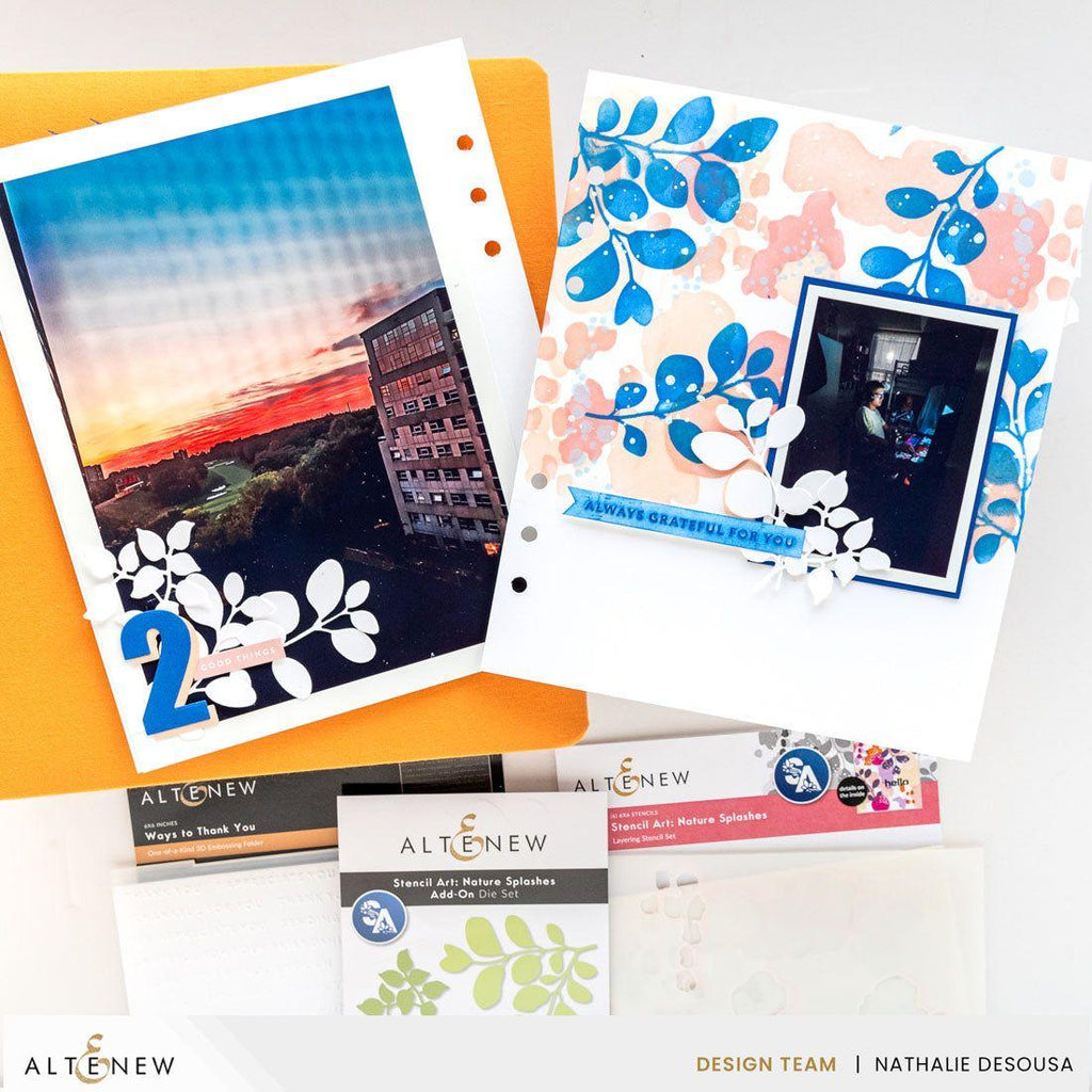 Altenew Stencil Art Nature Splashes and Add-on Die Set nature