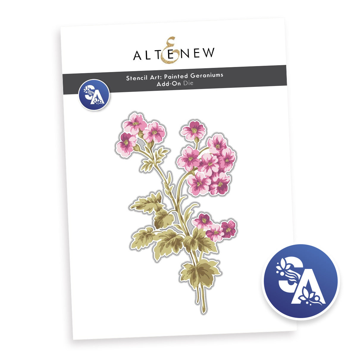 Altenew Stencil Art Painted Geraniums Add-On Die alt10394