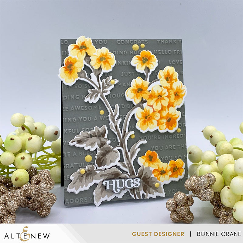 Altenew Stencil Art Painted Geraniums Add-On Die alt10394 yellow flowers