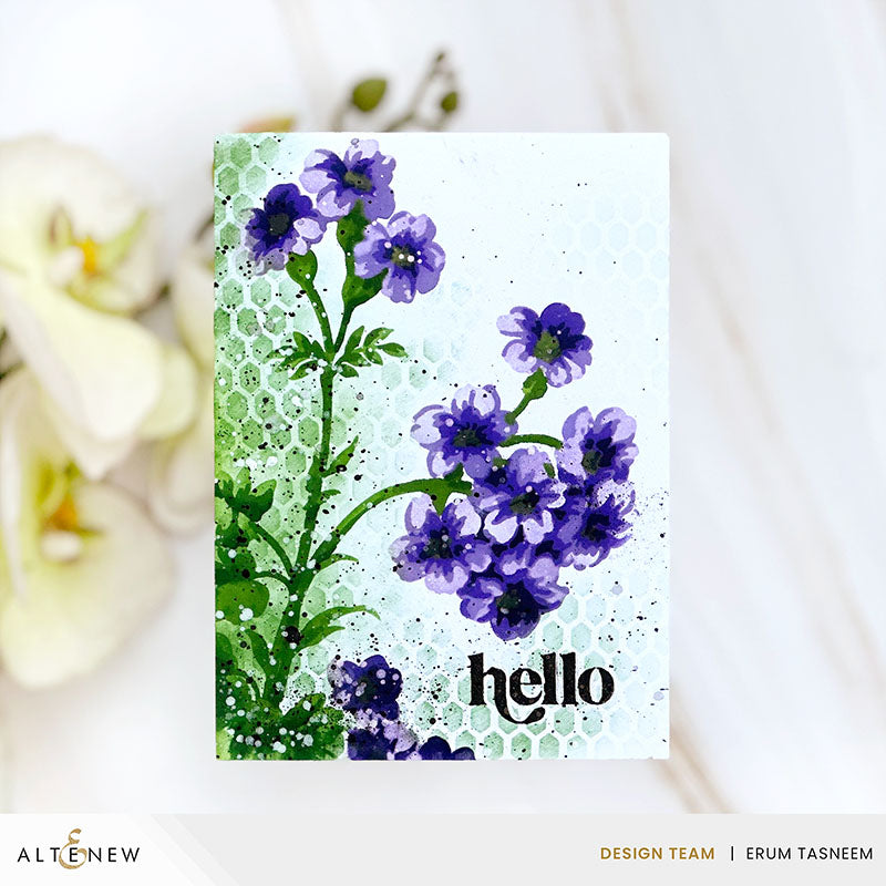 Altenew Stencil Art Painted Geraniums Layering Stencils alt10393 hello