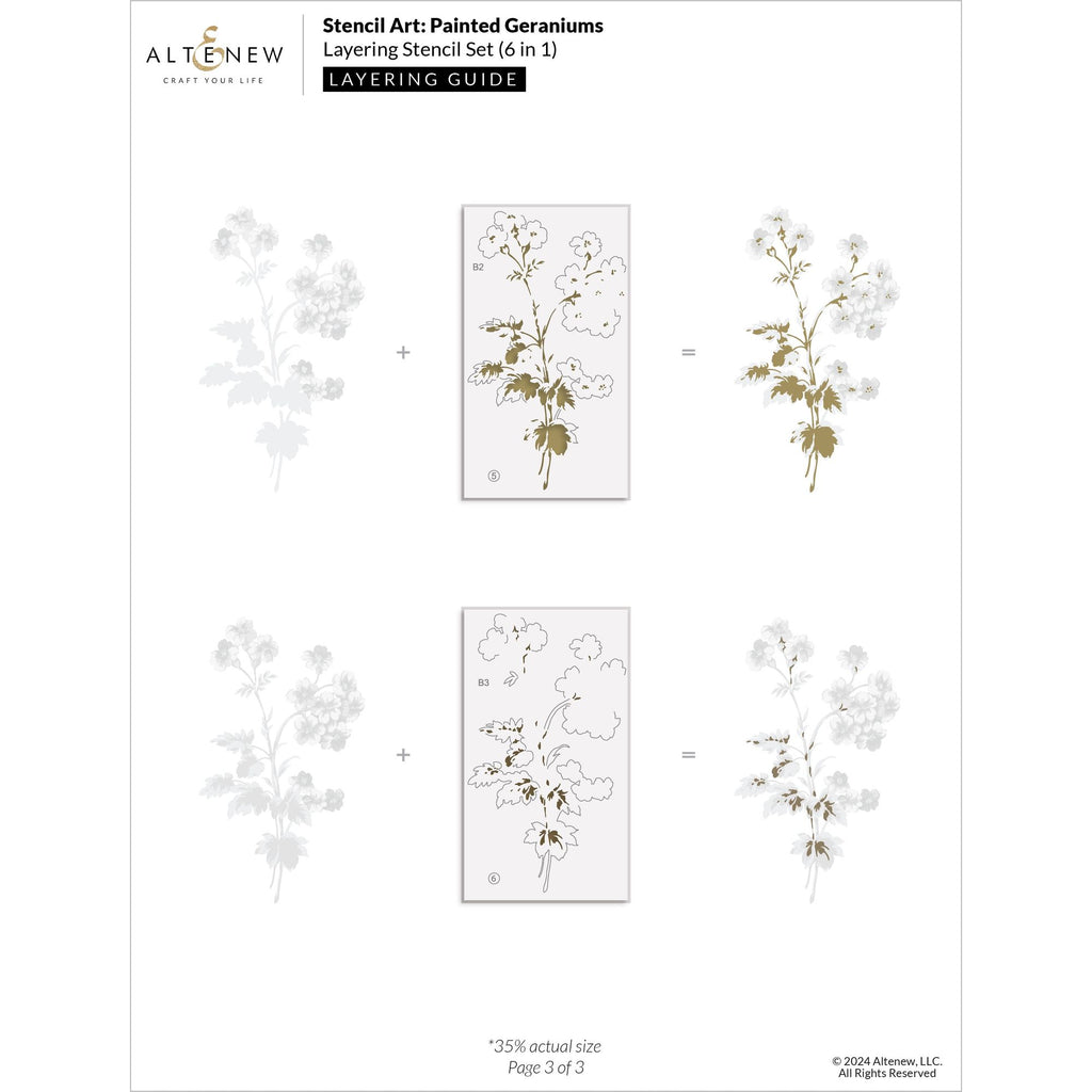 Altenew Stencil Art Painted Geraniums Layering Stencils alt10393 layering guide 3