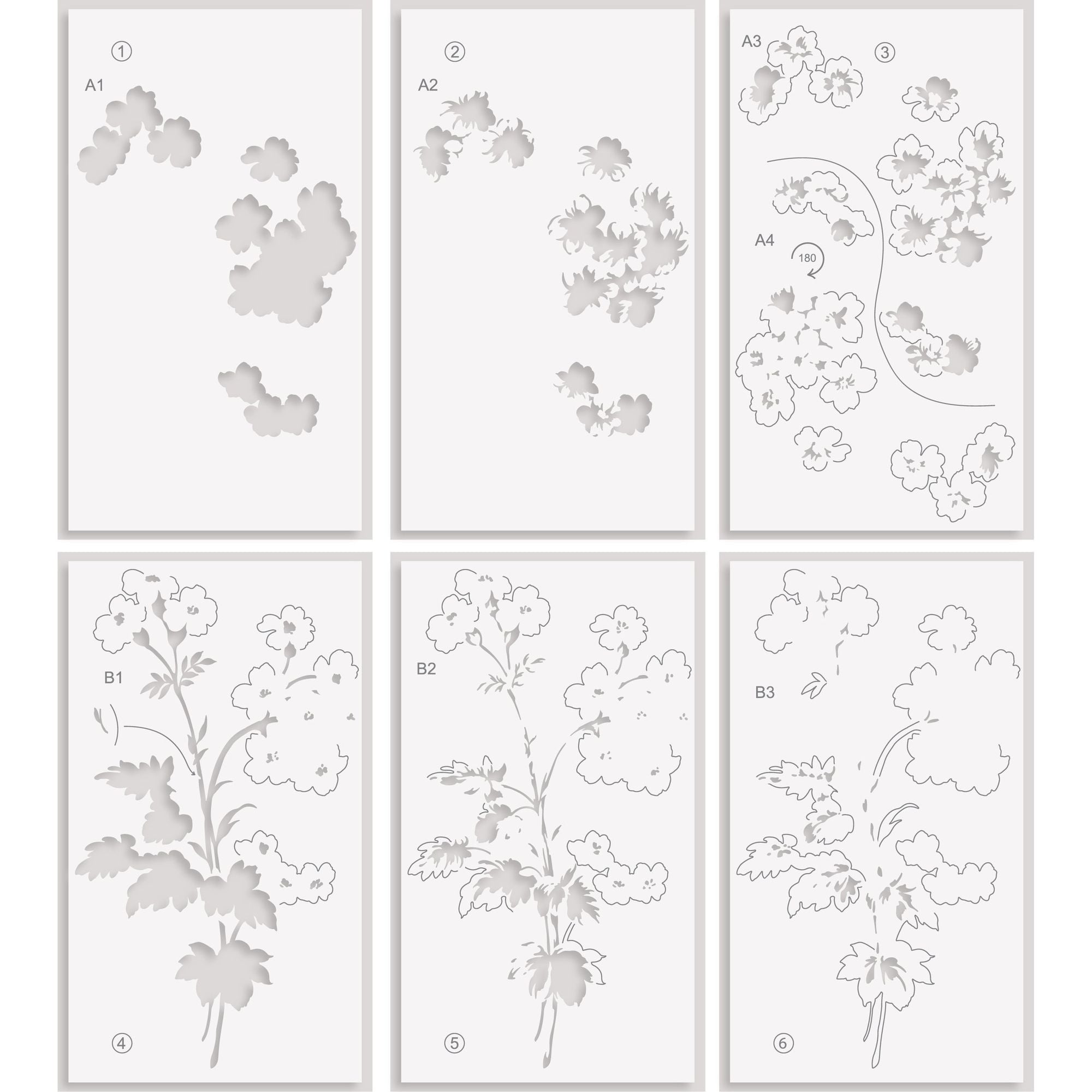 Altenew Stencil Art Painted Geraniums and Add-on Die Set layering guide